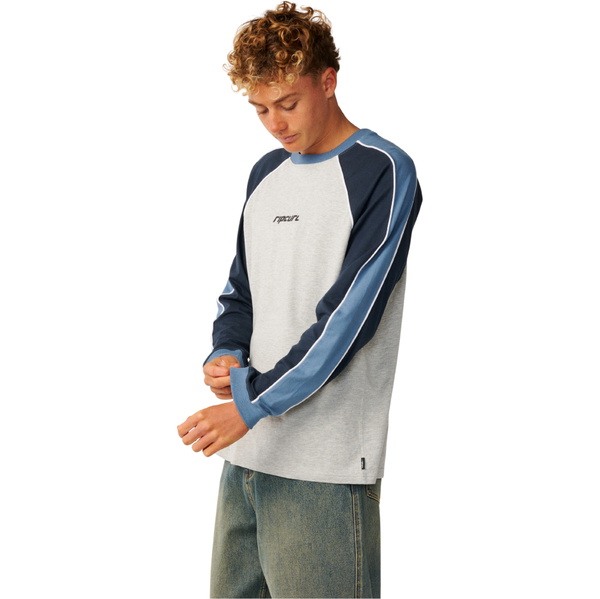 2026 Rip Curl Mens Archive Sandman Panel Long Sleeve T-Shirt 13CMTE - Grey Marle